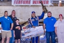 Kenneth Howell and his supporters celebrate his $3,500 Spring Fling victory April 27 at Mudlick Valley Raceway in Wallingford, Ky. (michaelboggsphotography.smugmug.com)