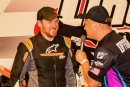 Dylan Yoder discusses his first career Appalachian Mountain Speedweek victory June 15 at Lincoln Speedway in Abbottstown, Pa. (Jason Walls/wrtspeedwerx.com)