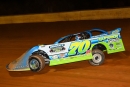 Jeff Smith on his way to a $12,000 victory in June 21&#039;s Buddy Crook Memorial co-sanctioned by the Hunt the Front Super Dirt Series and Ultimate Southeast Series at Lancaster (S.C.) Motor Speedway. (Kevin Ritchie)