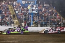 Rodney Melvin (27) of Benton, Ill., led all 30 laps at Riverside International Speedway, beating Ethan Dotson (74x) to the checkers by 0.247 of a second to earn $5,000, his first Summer Nationals victory since June 20, 2012, at Highland (Ill.) Speedway. (Tyler Carr)
