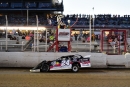 Bill Leighton Jr. takes the checkered flag to win July 20&#039;s 30-lap Malvern Bank West Series feature at Huset&#039;s Speedway in Brandon, S.D. (photosbyboyd.smugmug.com)