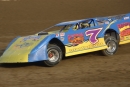 Former promoter at Paducah International Raceway, John Tindal of Fancy Farm, Ky., led the final eight laps to win the 25-lap feature, topping some NASCAR stars to win $1,500. (Todd Turner)