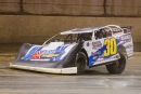 Ryan Gustin heads for a 25-lap semifeature victory Sept. 5 at Eldora Speedway to open the 54th annual World 100 weekend. (Zach Yost)