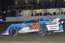 Garrett Alberson heads for a Sept. 14 Lucas Oil Midwest LateModel Racing Association victory that completed a $15,000 weekend sweep at Davenport (Iowa) Speedway. (mikerueferphotos.photoreflect.com)