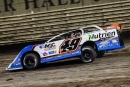 Jonathan Davenport led all 25 laps Thursday for a $7,000 Lucas Oil Late Model Knoxville Nationals preliminary victory on the Lucas Oil Late Model Dirt Series at Knoxville (Iowa) Raceway. (heathlawsonphotos.com)