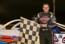 Zach Milbee won Sept. 21 at Midway Speedway in Crooksville, Ohio, for his fourth straight Burlile Steel Block Late Model Series victory. (Josh Wilson)