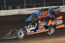 Shane Sabraski (7a) overtook Kyle Peterlin (23) late for a $6,000 Red Clay Classic victory at ABC Raceway in Ashland, Wis. (shooterguyphotos.com)