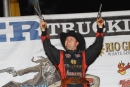 Mitch McGrath got into the wall in Saturday&#039;s Vado (N.M.) Speedway Park time trials in the Rio Grande Waste Services Wild West Shootout opener. (mikerueferphotos.photoreflect.com)